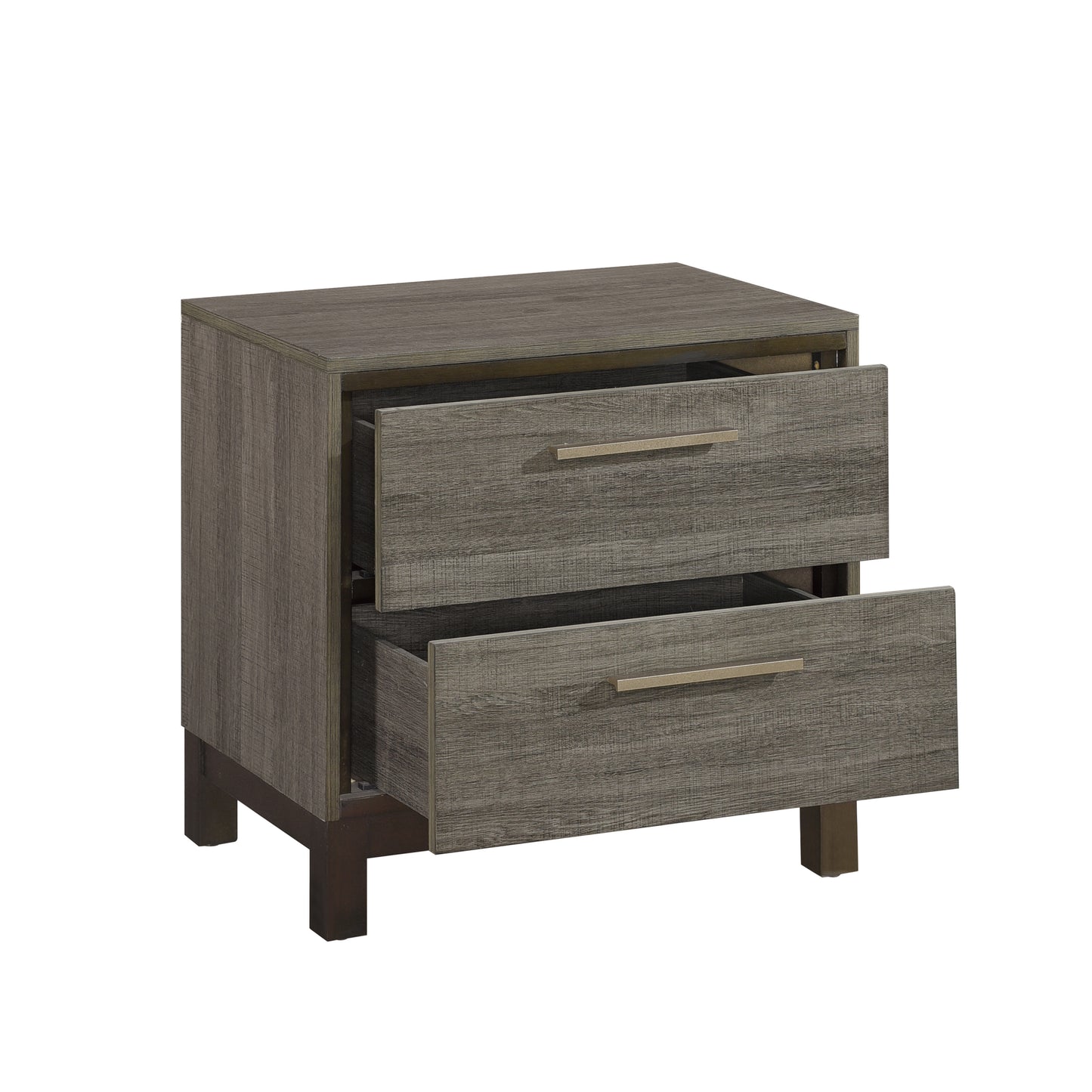 Homelegance Nightstand Vestavia Gray Finish with Antique Brass Pulls 1936-4