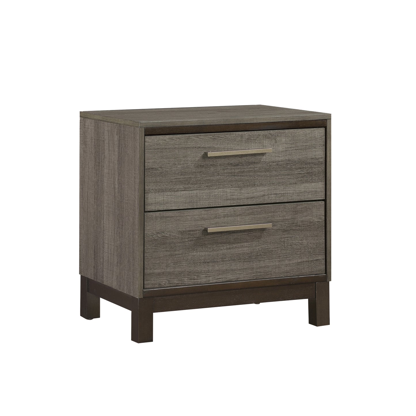Homelegance Nightstand Vestavia Gray Finish with Antique Brass Pulls 1936-4