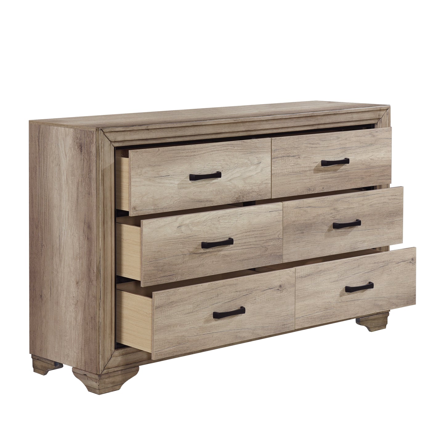 Homelegance Lonan Dresser Natural Finish with Black Accents 1955-5
