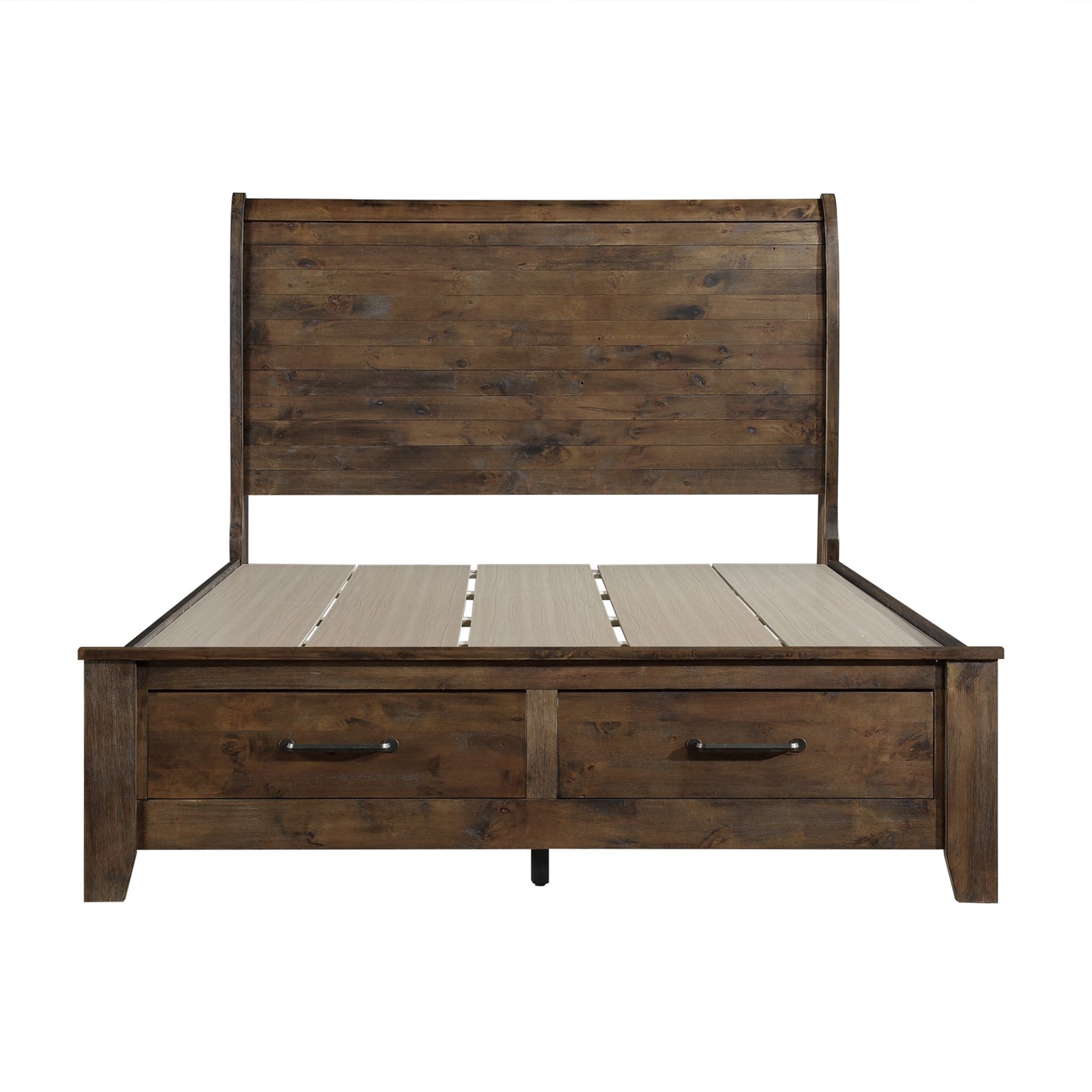 Homelegance Queen Bed Jerrick Burnished Brown with Storage Drawers 1957-1