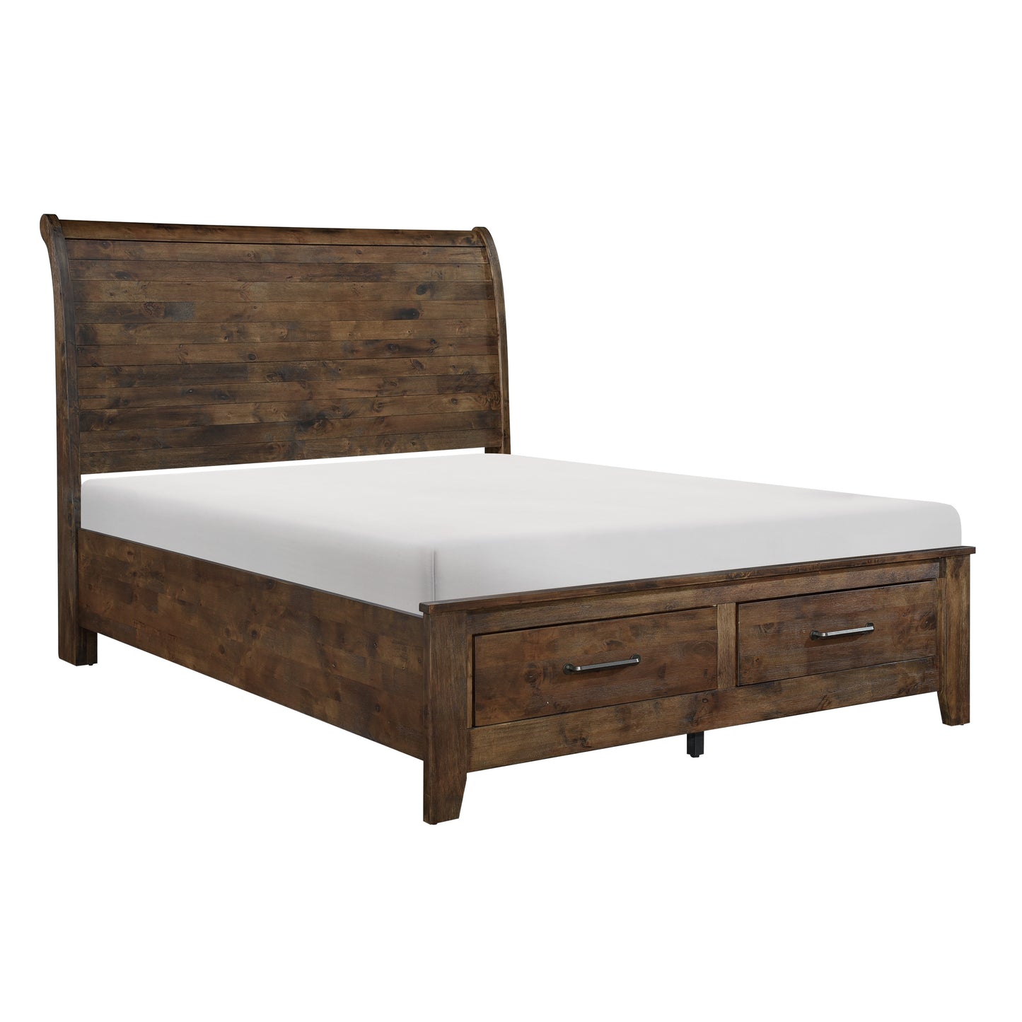 Homelegance Queen Bed Jerrick Burnished Brown with Storage Drawers 1957-1
