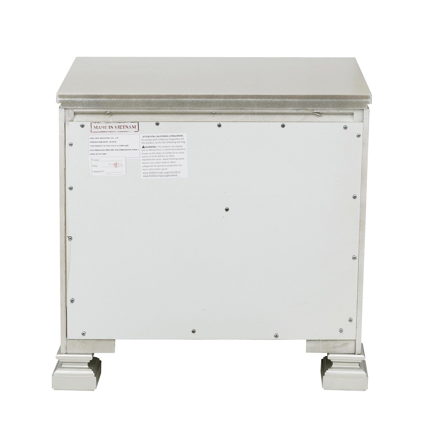 Homelegance Nightstand Bevelle Silver Finish with Crystal Accents 1958-4