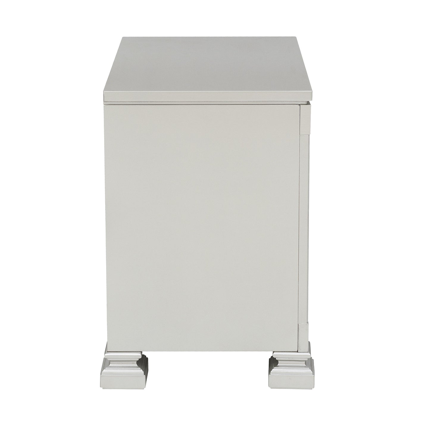 Homelegance Nightstand Bevelle Silver Finish with Crystal Accents 1958-4