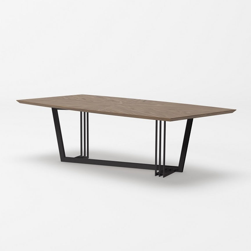 Modrest Gilroy Modern Walnut and Black Dining Table