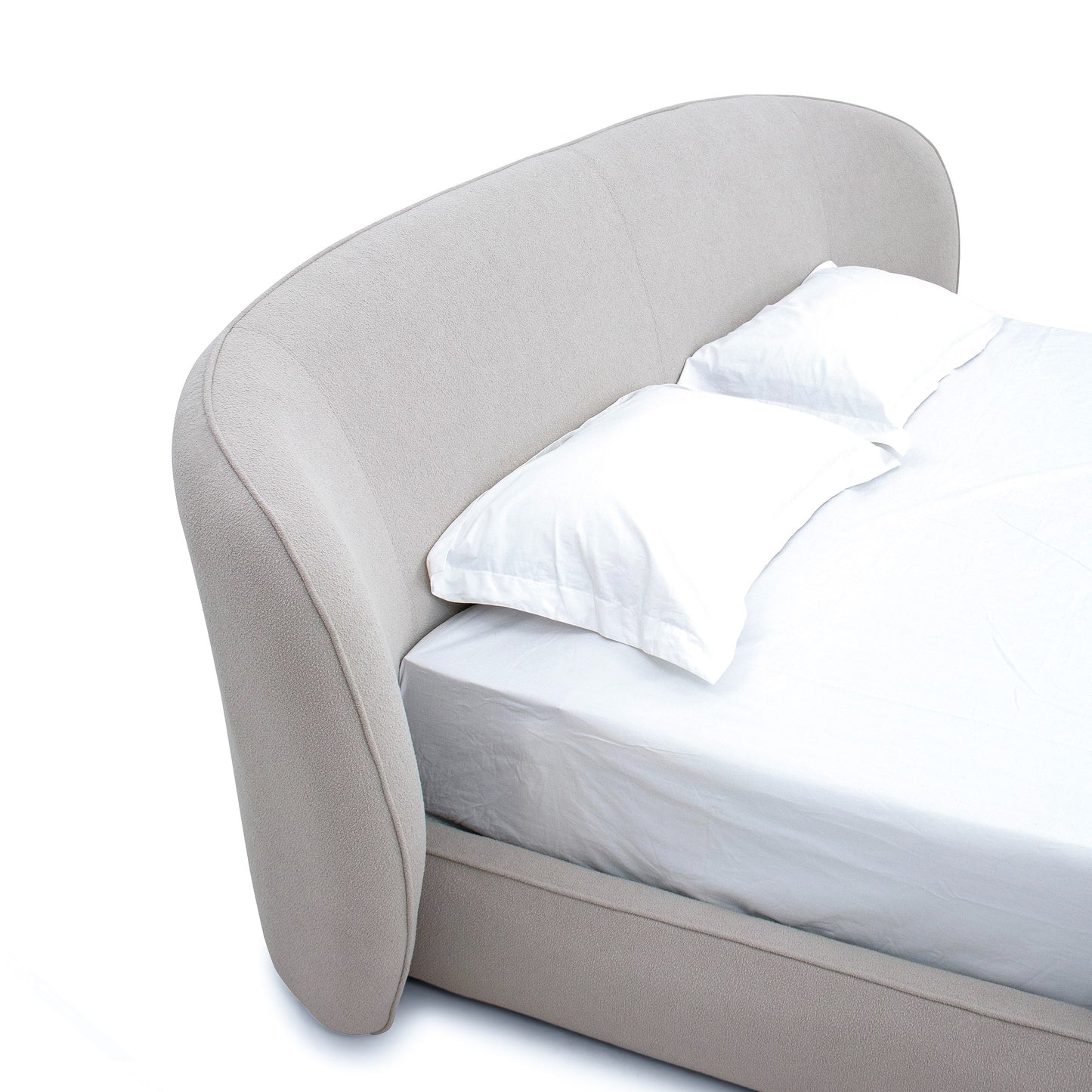Modrest Lambert Modern Beige Fabric Upholstered Bed