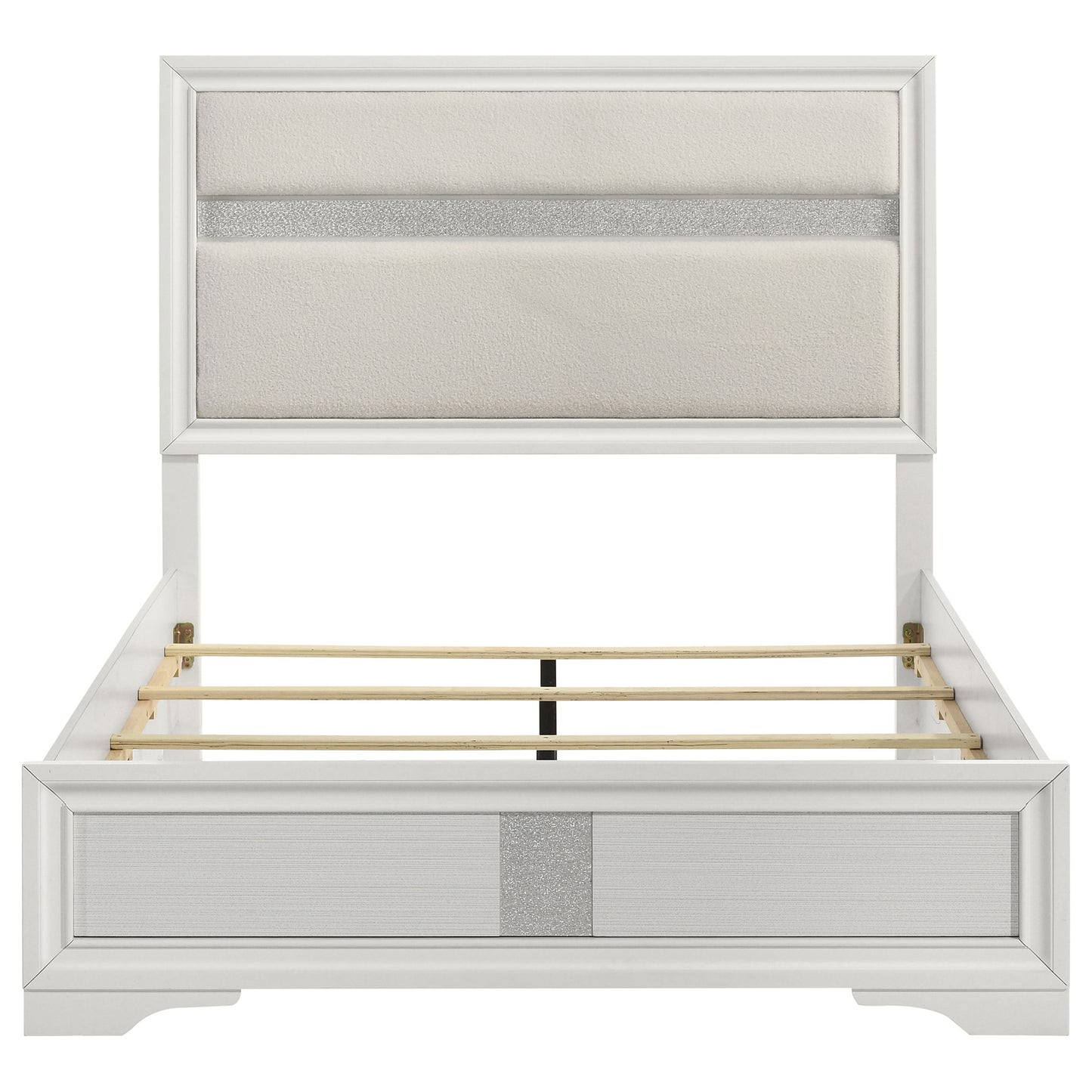 Miranda 54-inch Upholstered Queen Panel Bed White