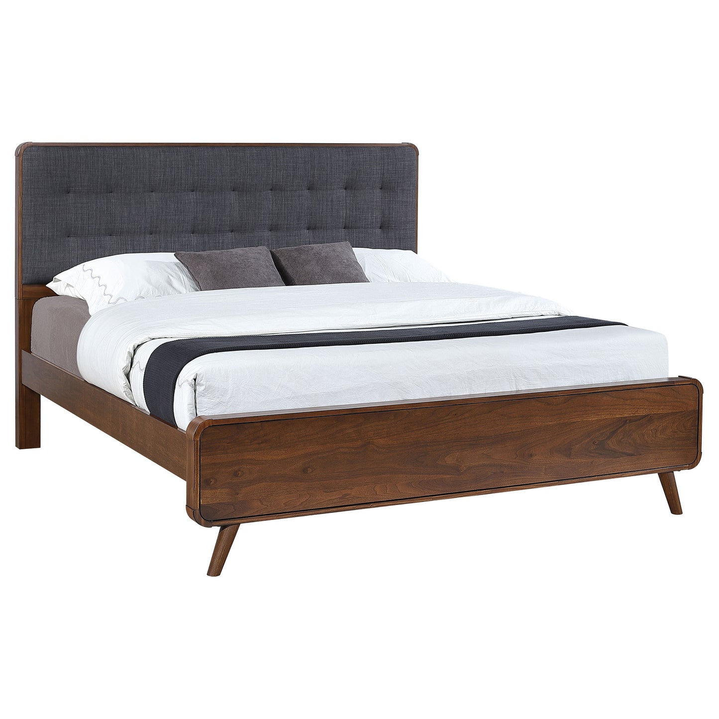 Robyn Wood Eastern King Panel Bed Dark Walnut