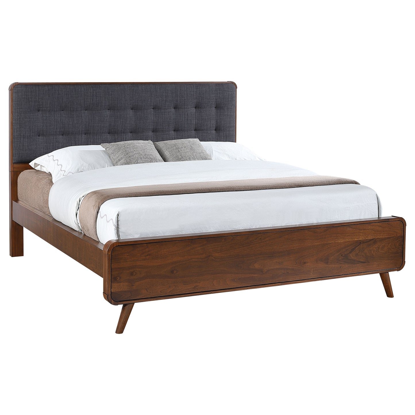 Robyn Wood California King Panel Bed Dark Walnut