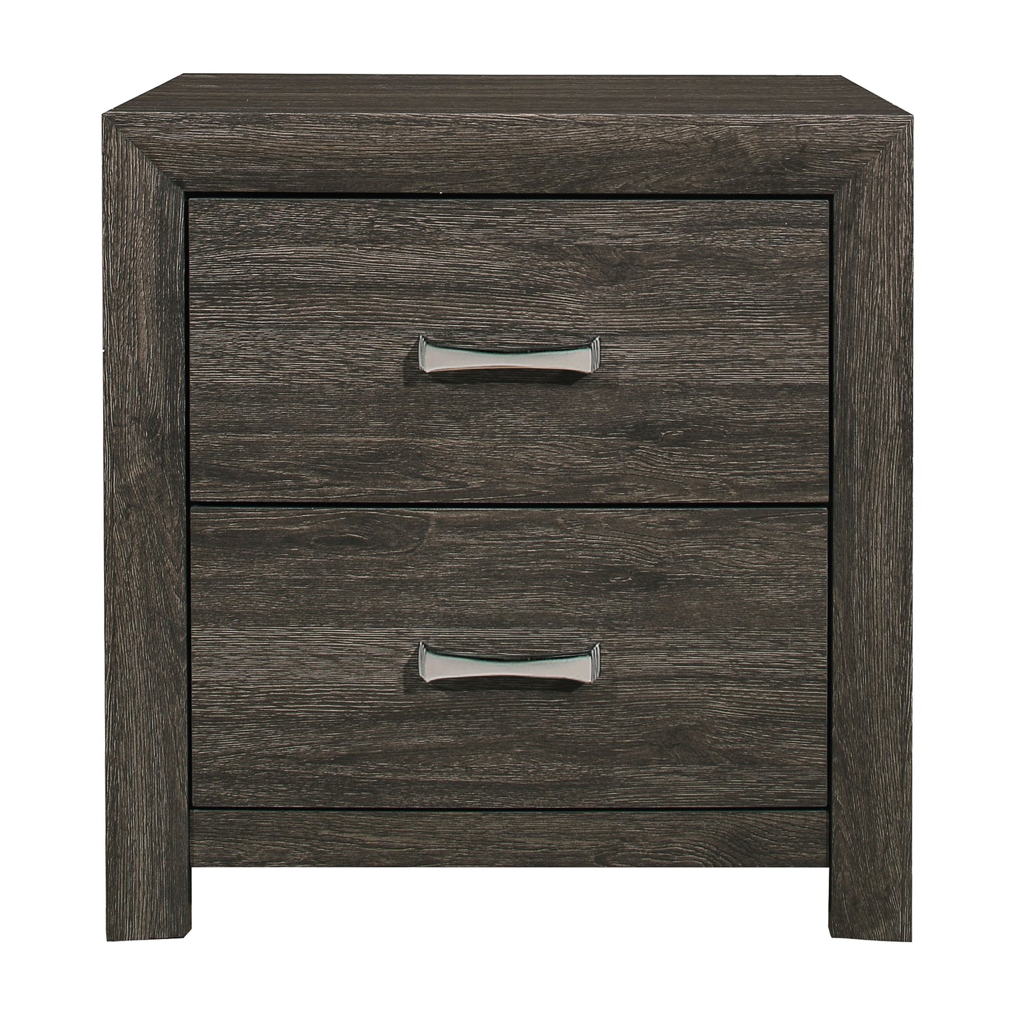 Homelegance Edina Nightstand Dark Gray Finish with Chrome Hardware 2145NP-4