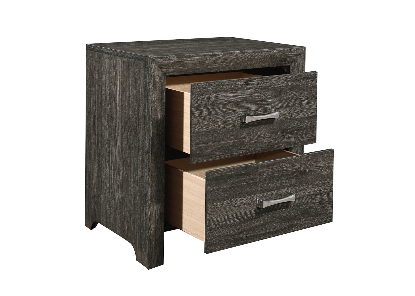 Homelegance Edina Nightstand Dark Gray Finish with Chrome Hardware 2145NP-4