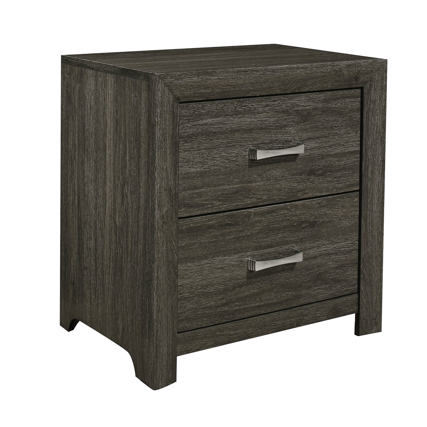 Homelegance Edina Nightstand Dark Gray Finish with Chrome Hardware 2145NP-4
