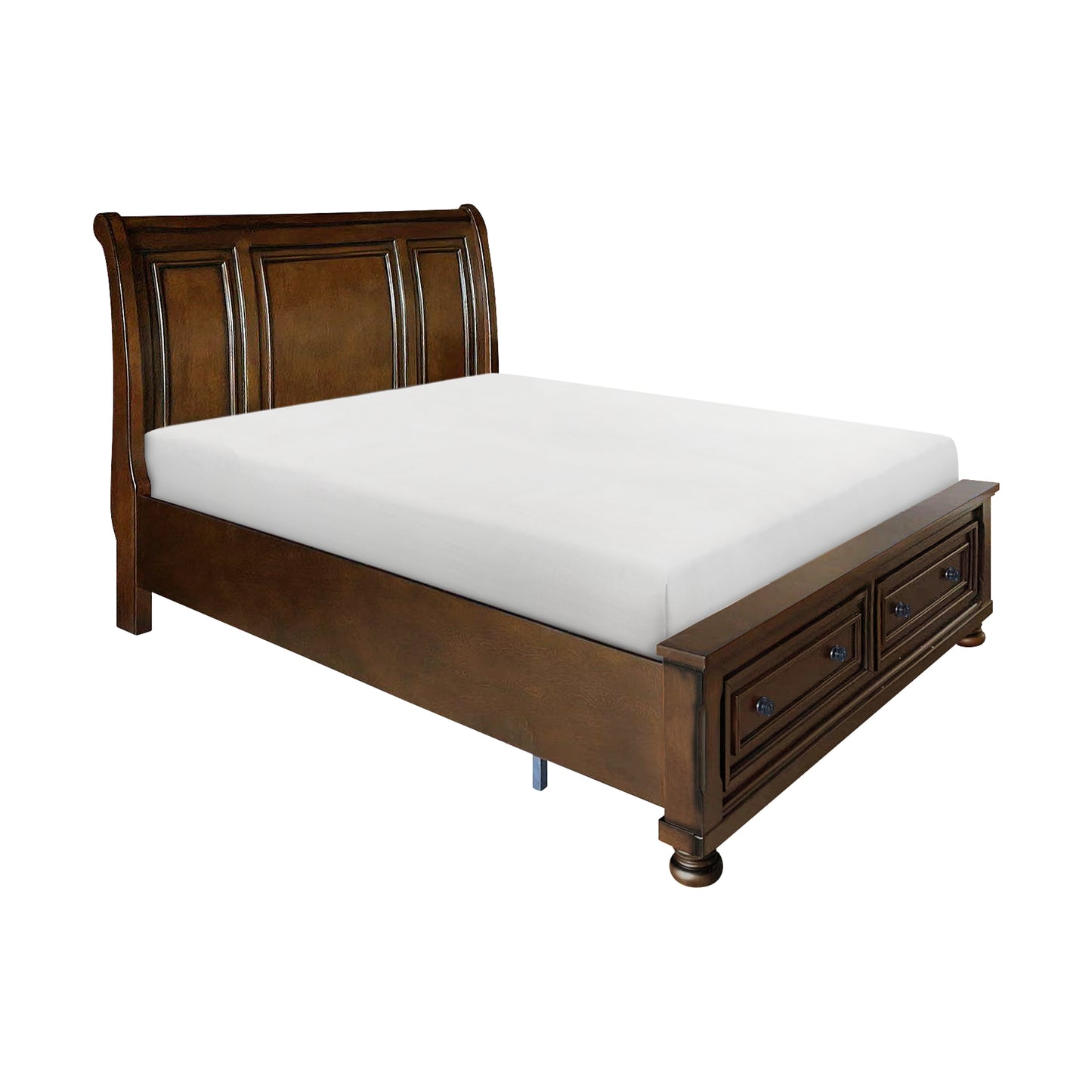 Homelegance Queen Bed Cumberland Brown Cherry Finish with Storage Drawers 2159-1
