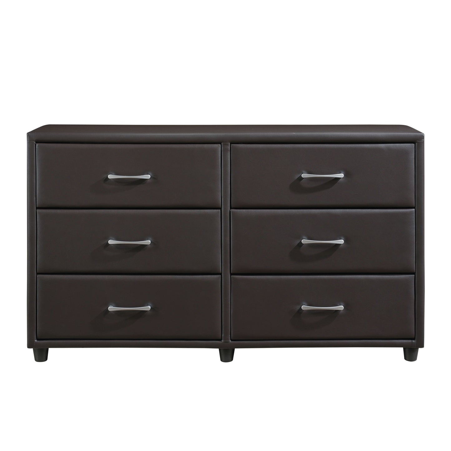 Homelegance Lorenzi Dresser Dark Brown Faux Leather 2220DBR-5
