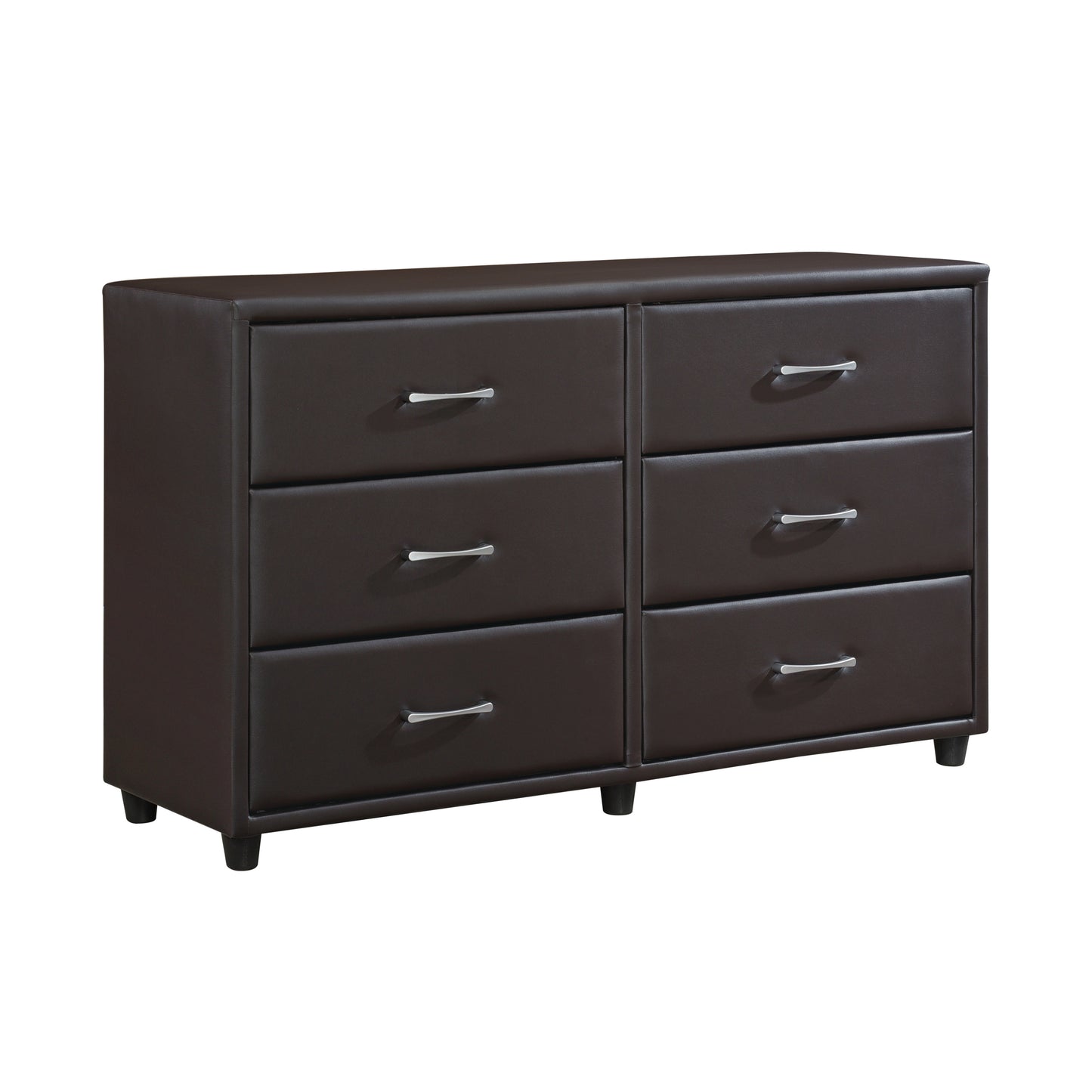 Homelegance Lorenzi Dresser Dark Brown Faux Leather 2220DBR-5