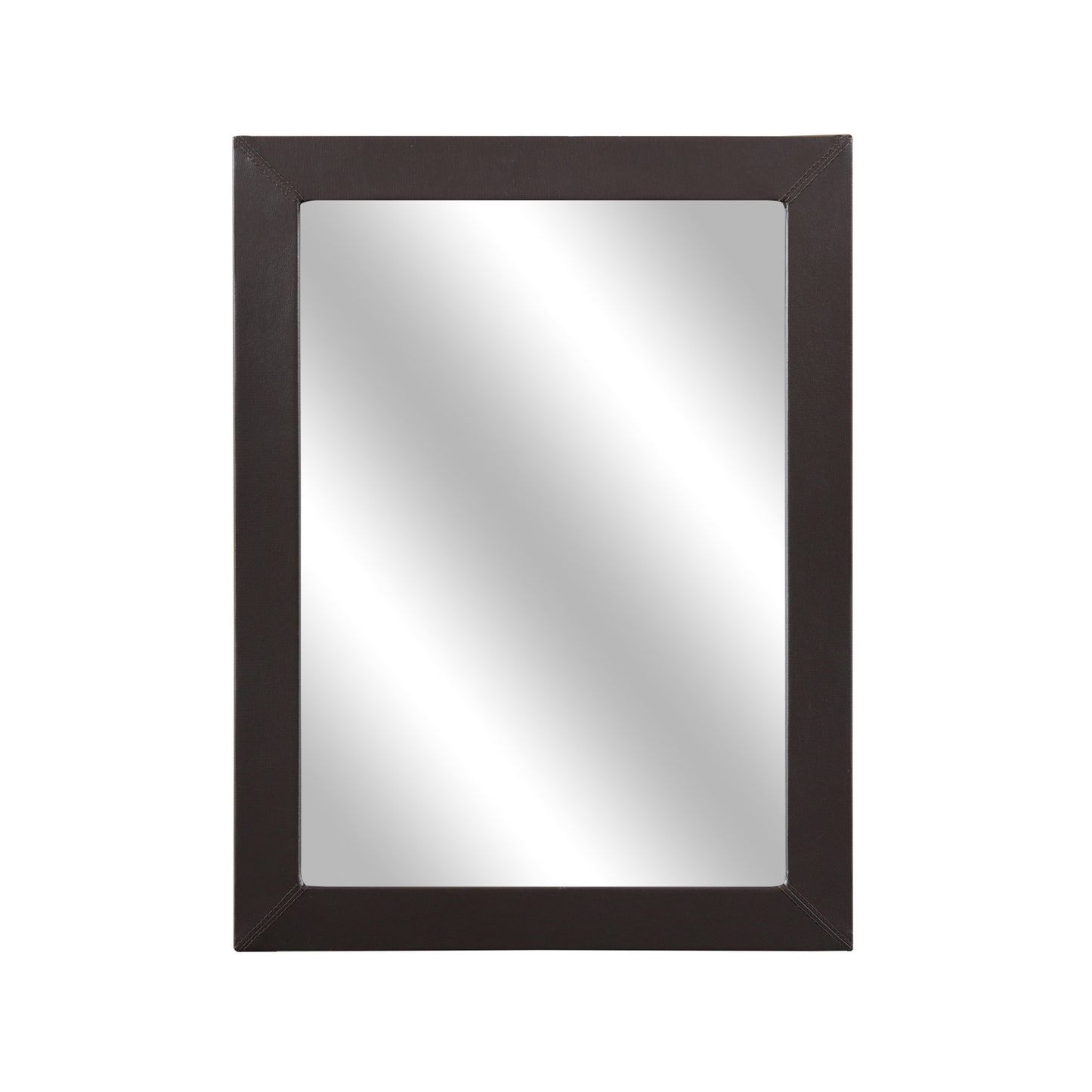 Homelegance Lorenzi Dresser Mirror Dark Brown Faux Leather 2220DBR-6