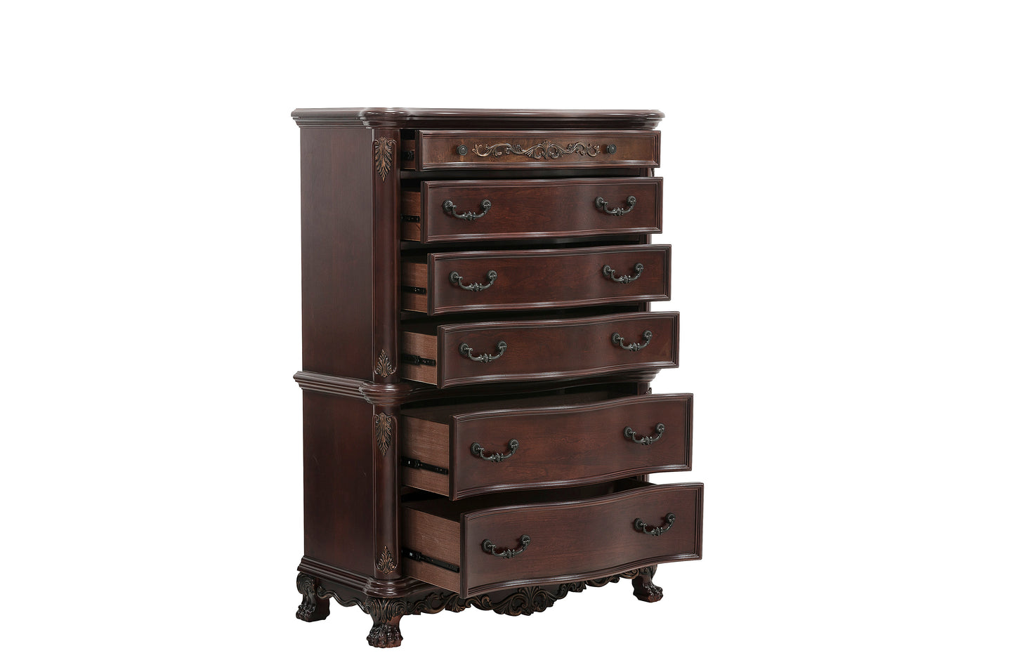Homelegance Deryn Park Chest Cherry Finish with Burl Inlay and Claw Feet 2243-9
