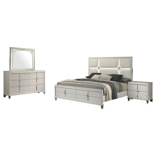 Olivia 4-piece Queen Bedroom Set Pearl White