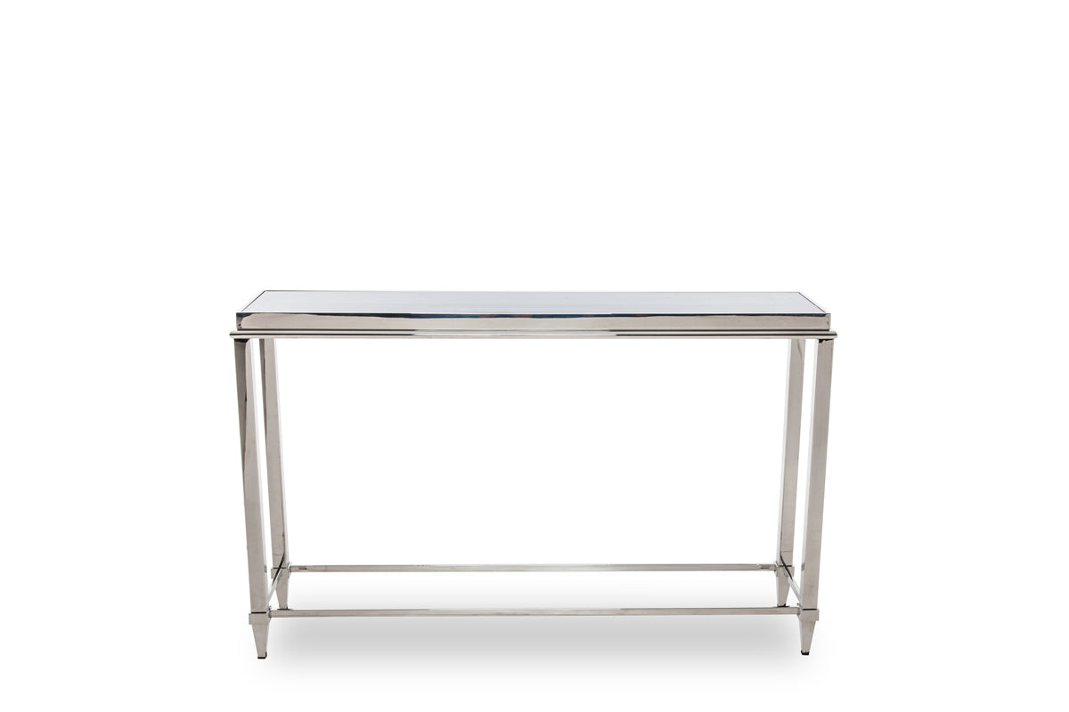 Modrest Agar Modern Glass and Stainless Steel Console Table