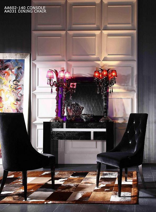 Charlotte Black Velour Dining Chair
