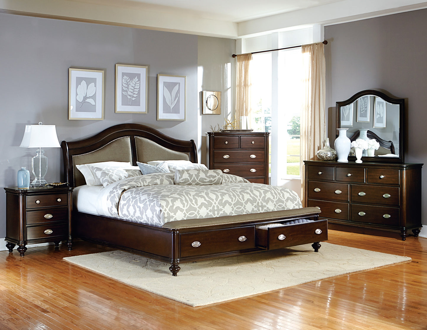 Homelegance Dresser Dark Cherry Marston Elegant Design 2615DC-5