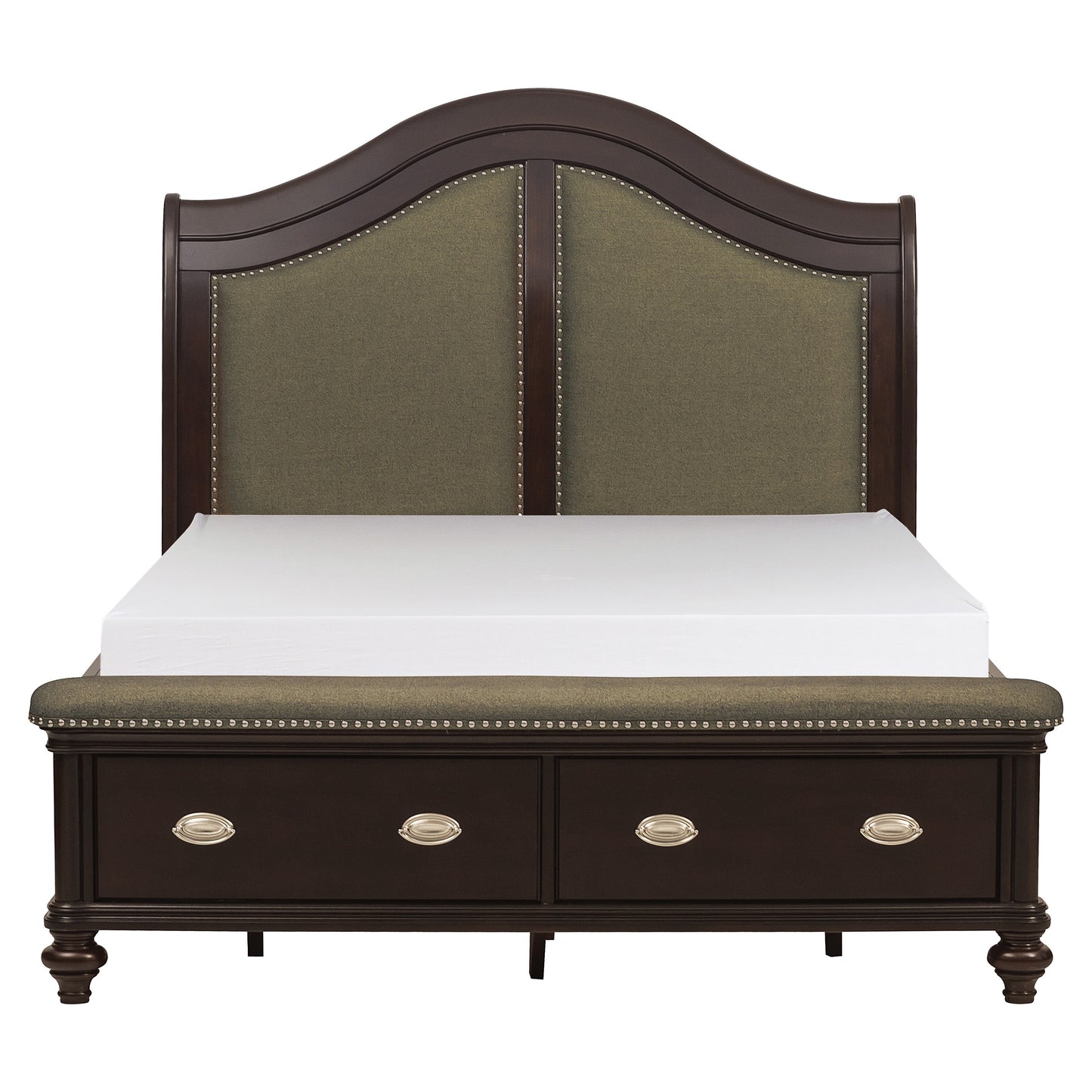 Homelegance Marston Queen Bed Dark Cherry Finish with Storage 2615DC-1