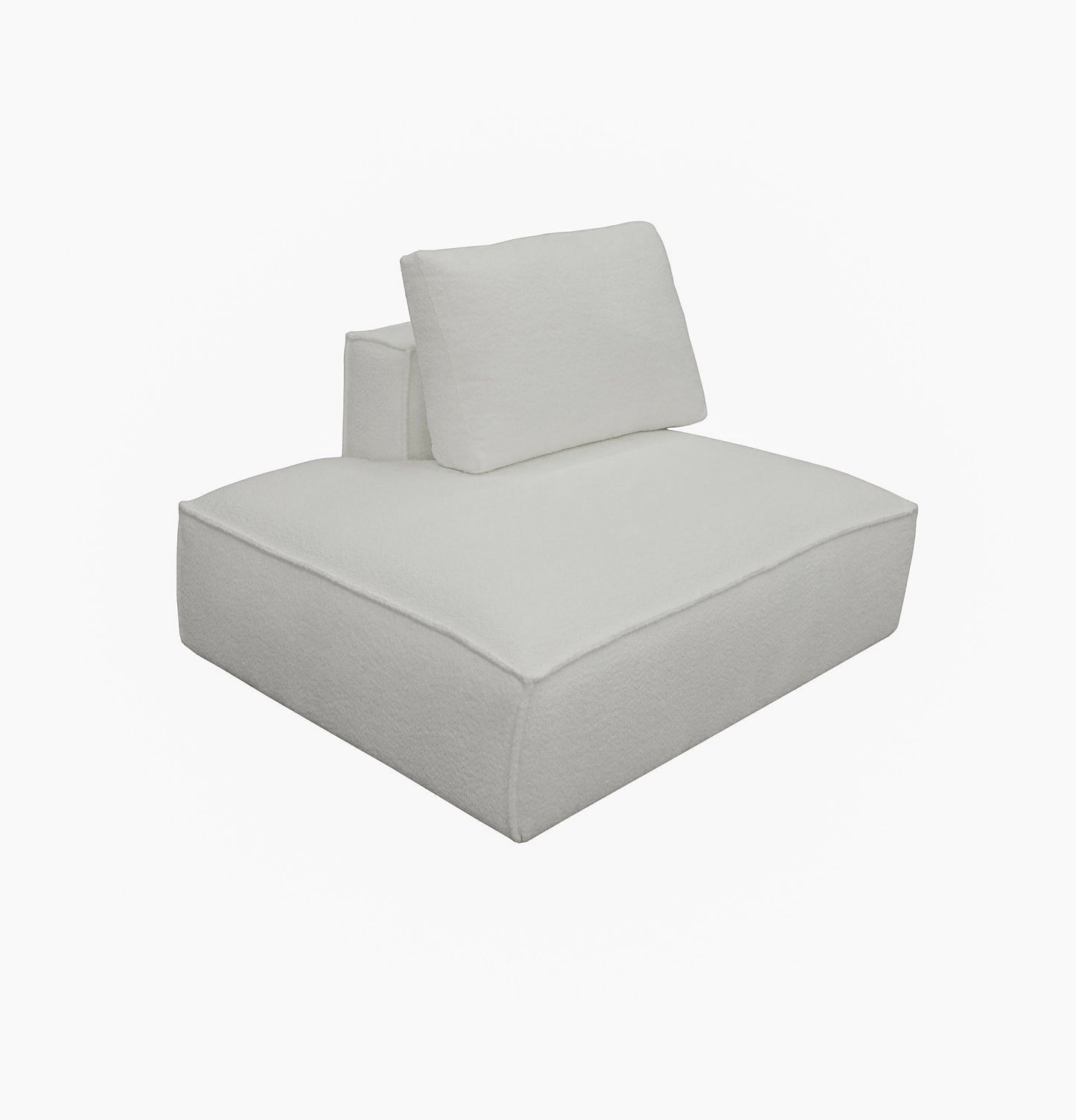 Divani Casa Lulu Modern White Fabric Modular Sectional Sofa w/ Right Facing Chaise