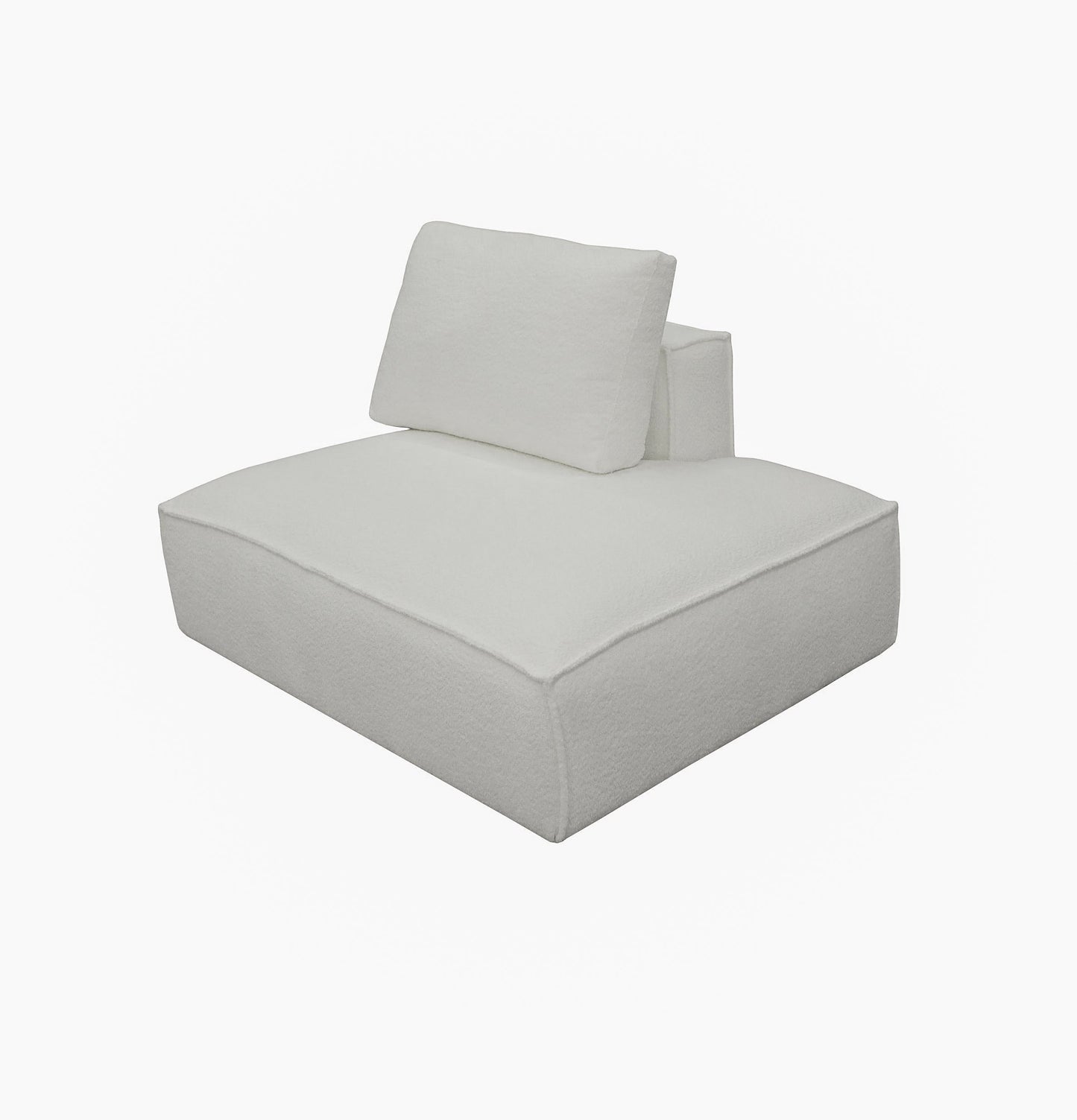 Divani Casa Lulu Modern White Fabric Modular Sectional Sofa w/ Left Facing Chaise