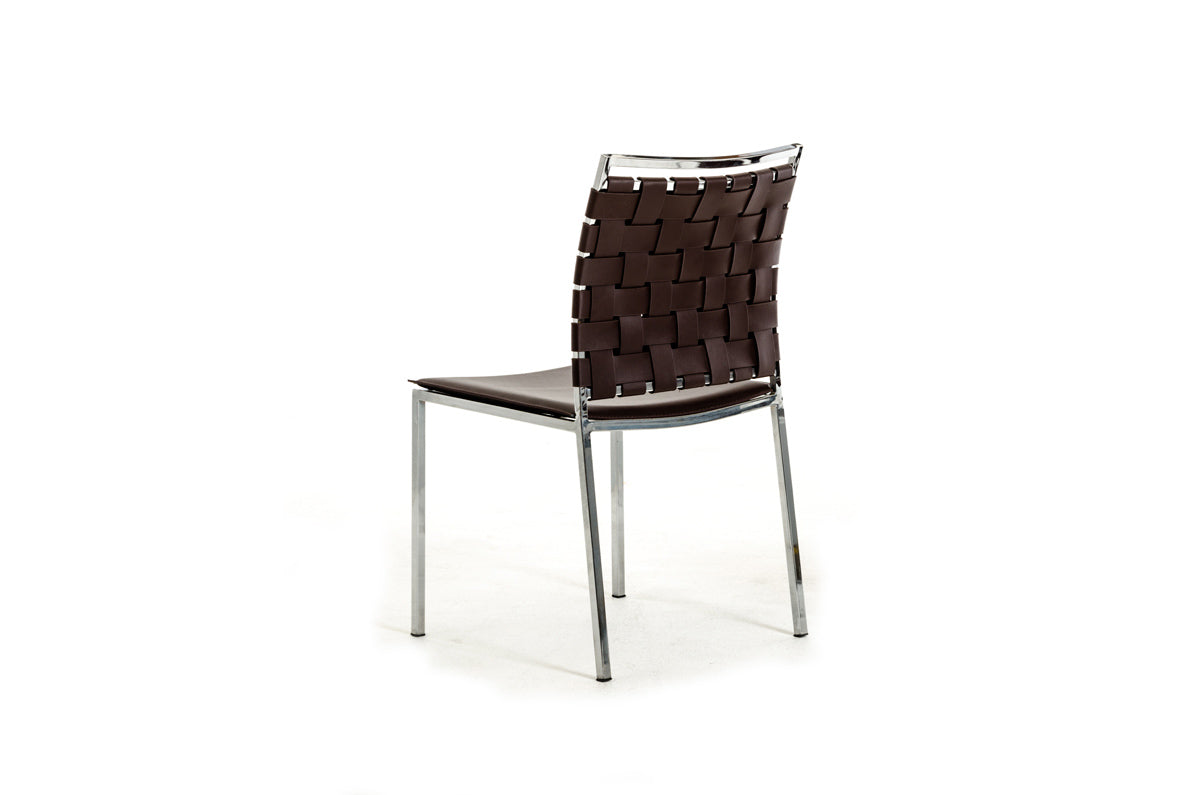 Shasta Modern Brown Eco-Leather Dining Chair