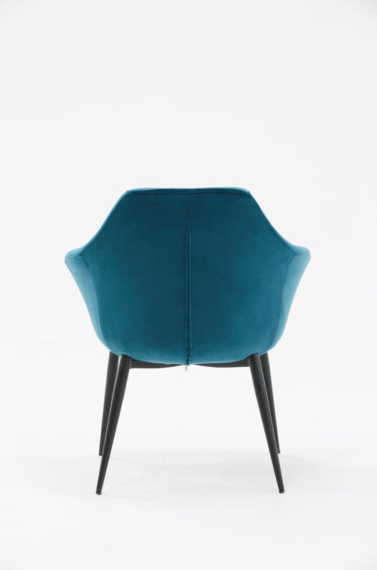 Modrest Wilson Modern Teal Velvet and Black Dining Chair