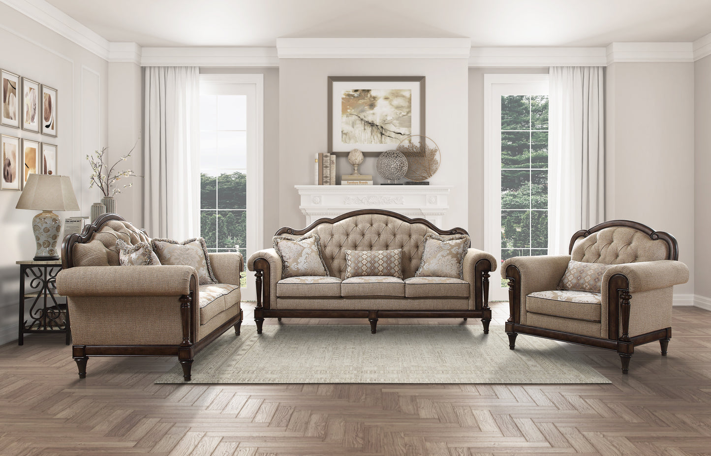 Homelegance Heath Court Accent Chair with Multi-color Textured Fabric 16829-1