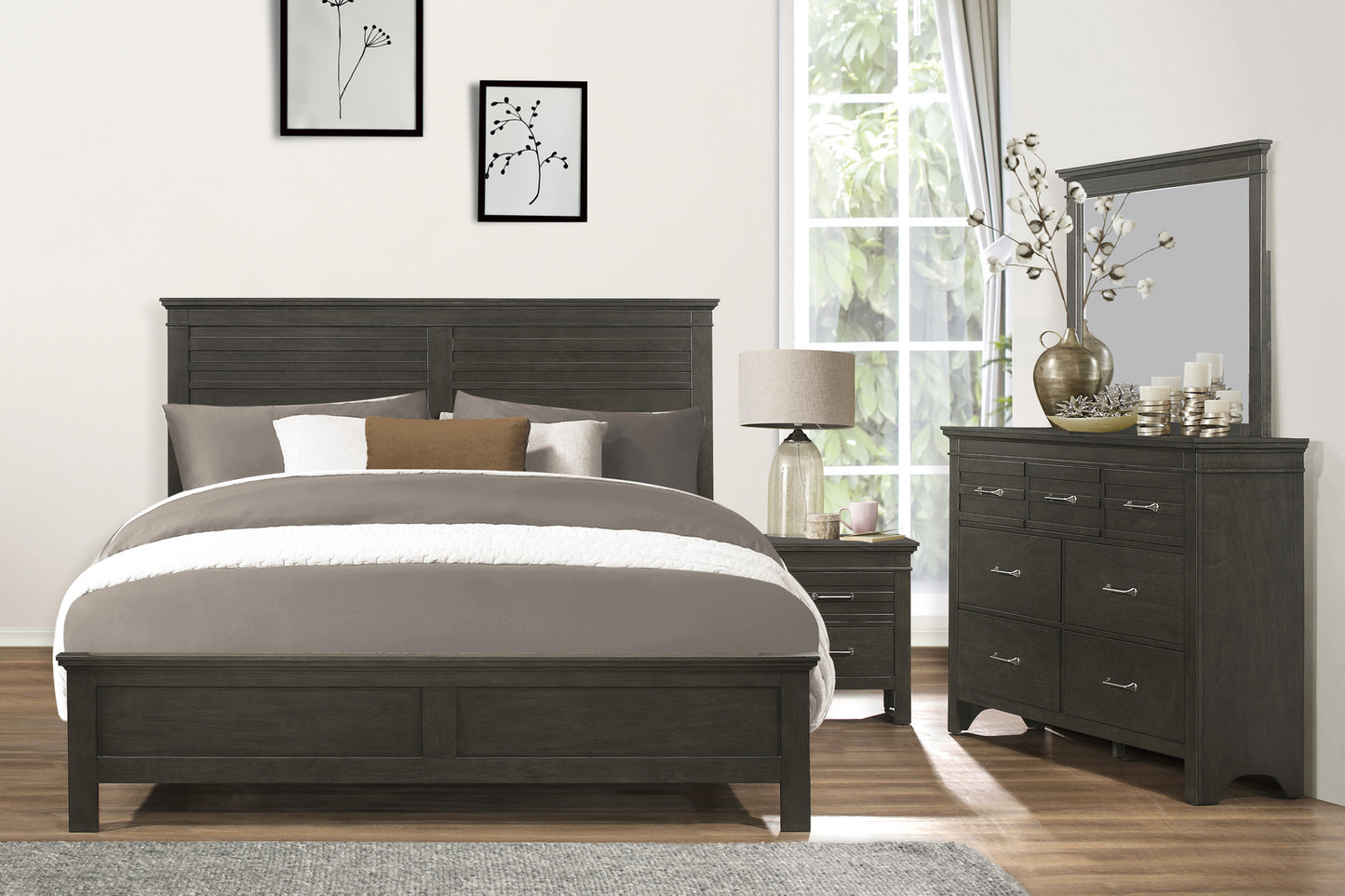 Homelegance Dresser Blaire Farm Charcoal Gray Finish with 7 Drawers 1675-5