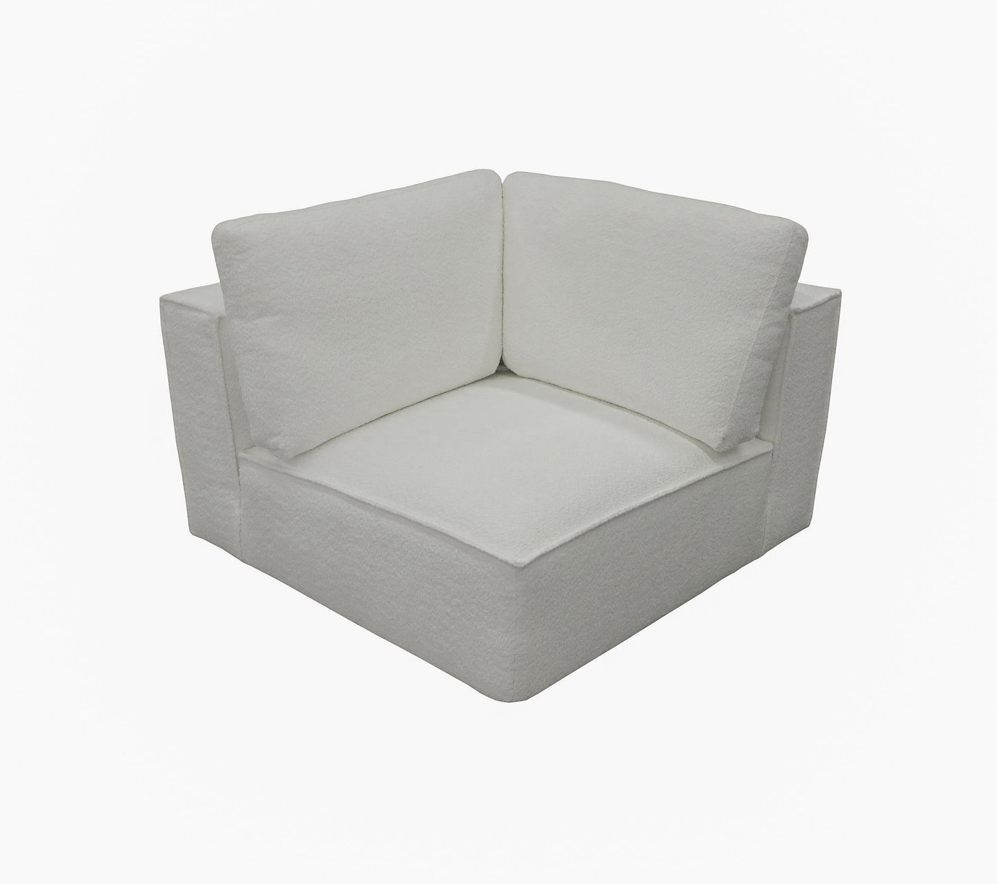 Divani Casa Lulu Modern White Fabric Modular Sectional Sofa w/ Right Facing Chaise