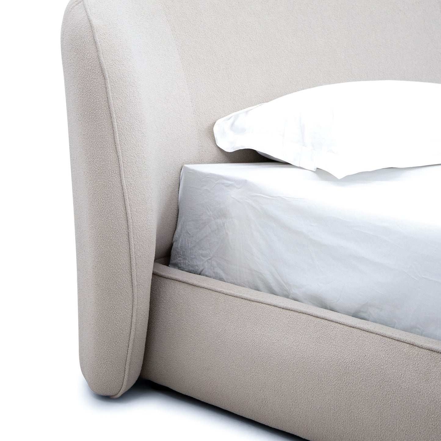 Modrest Lambert Modern Beige Fabric Upholstered Bed
