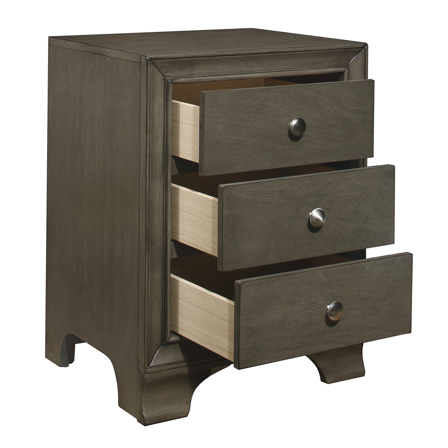 Homelegance Nightstand Centralia Gray Finish with USB Ports 4598GYU
