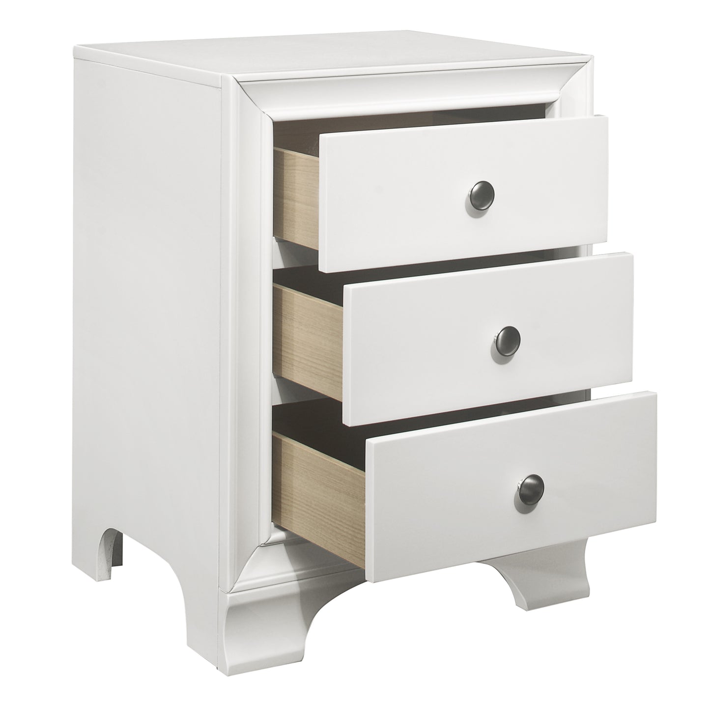 Homelegance Centralia Nightstand White Finish with USB Ports and Drawers 4598WTU