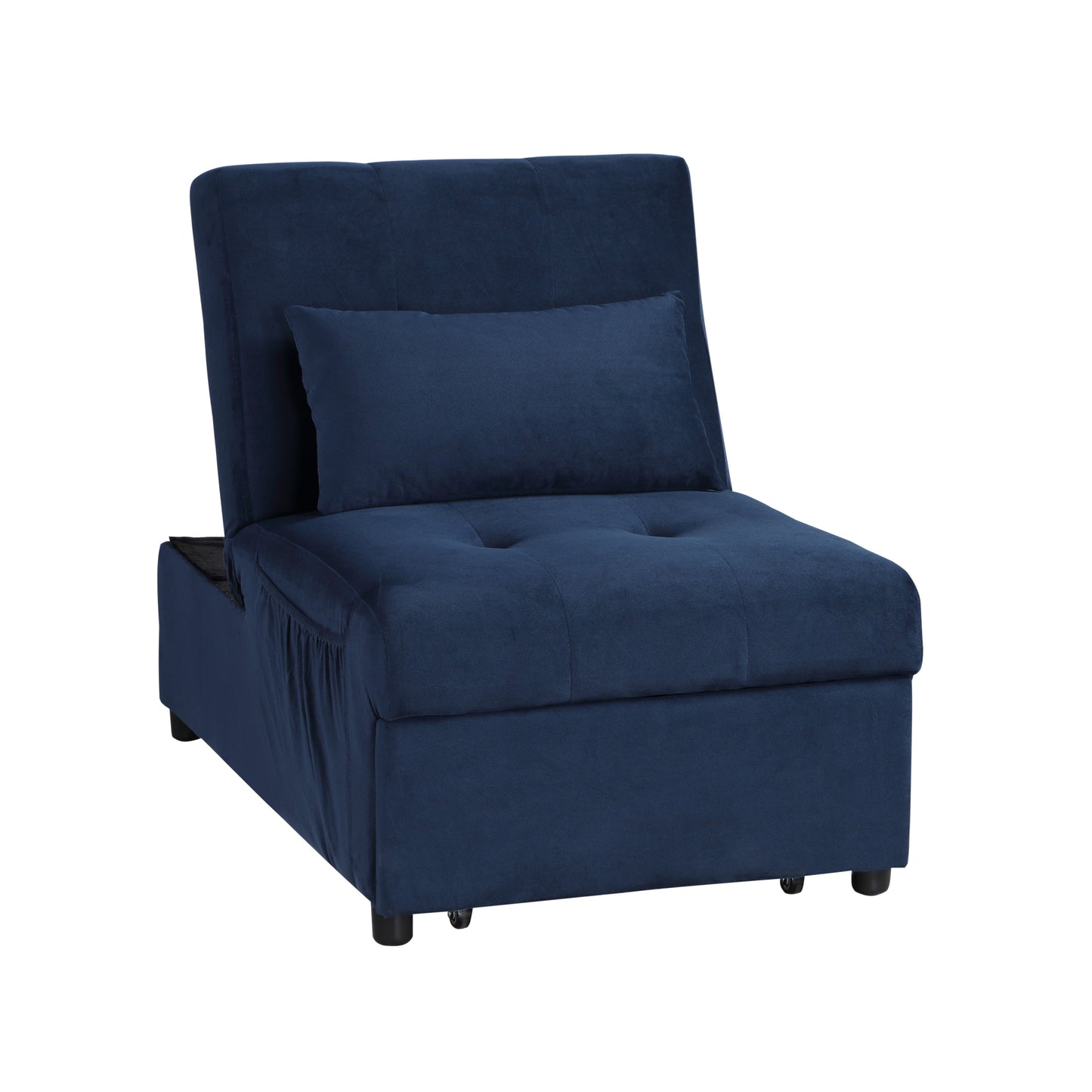 Homelegance Garrell Storage Bench Dark Blue Velvet Upholstery 4615-F1