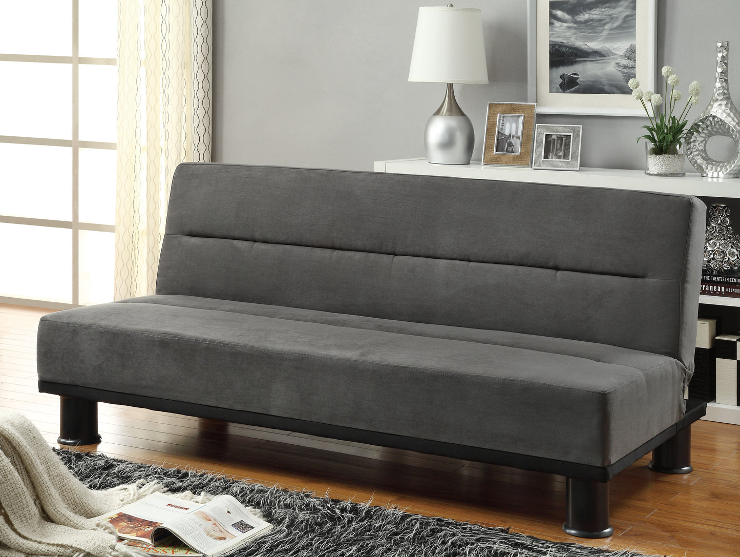 Homelegance Callie Futton Gray Microfiber Sofa Bed 4823GP