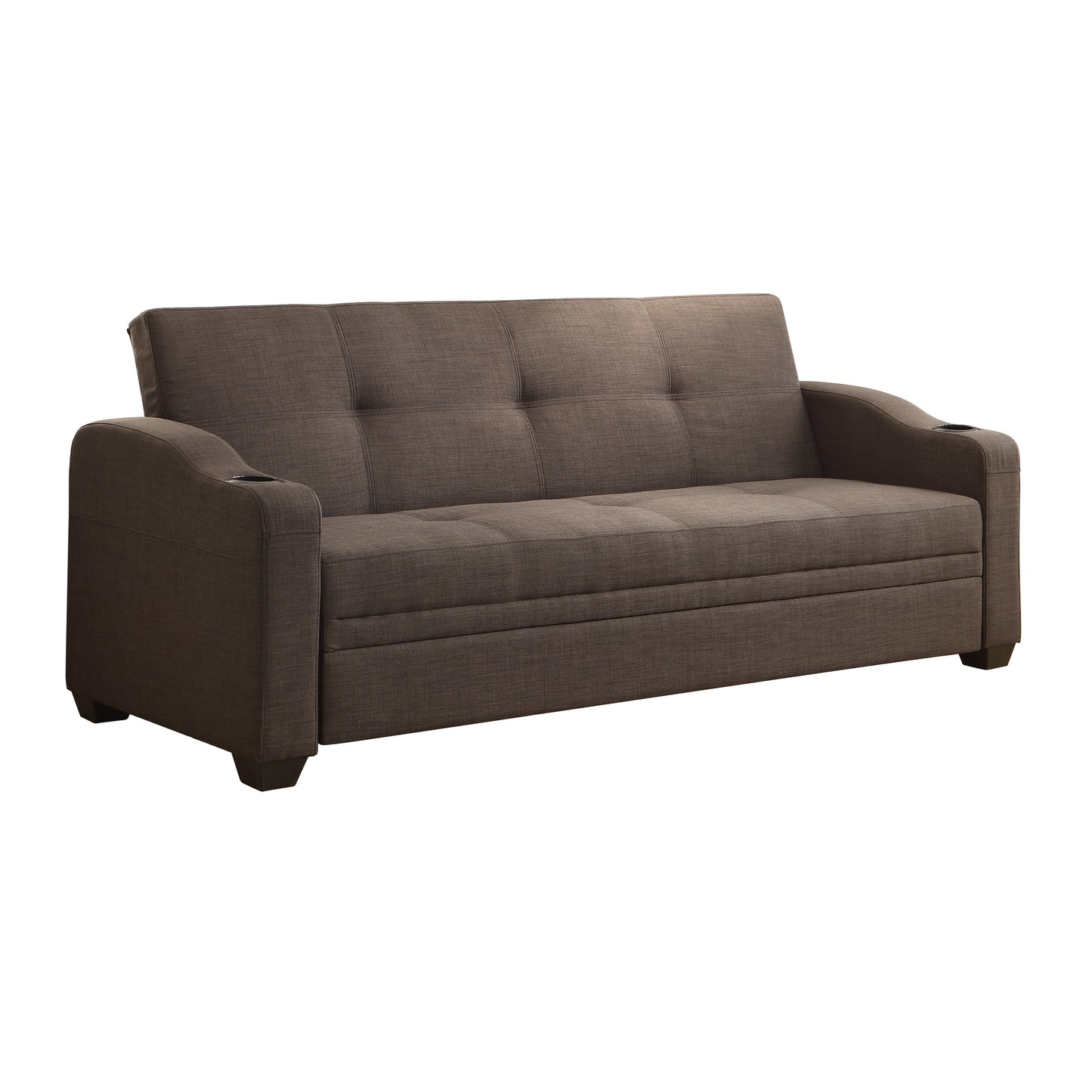Homelegance Caffery Gray Sectional Sofa with Cup Holders and Click Mechanism 4829LN