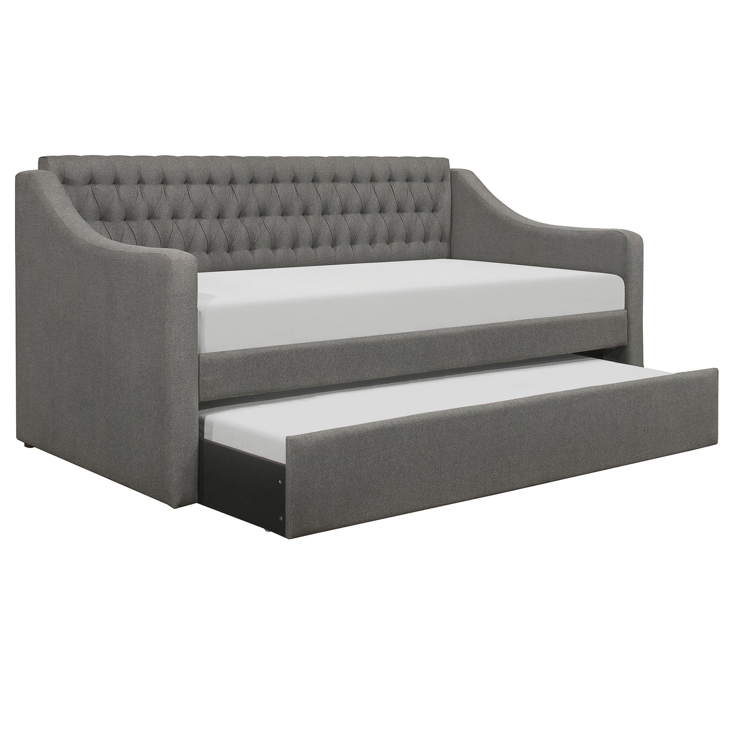Homelegance Daybed with Trundle Dark Gray Flannel LaBelle 4866DG