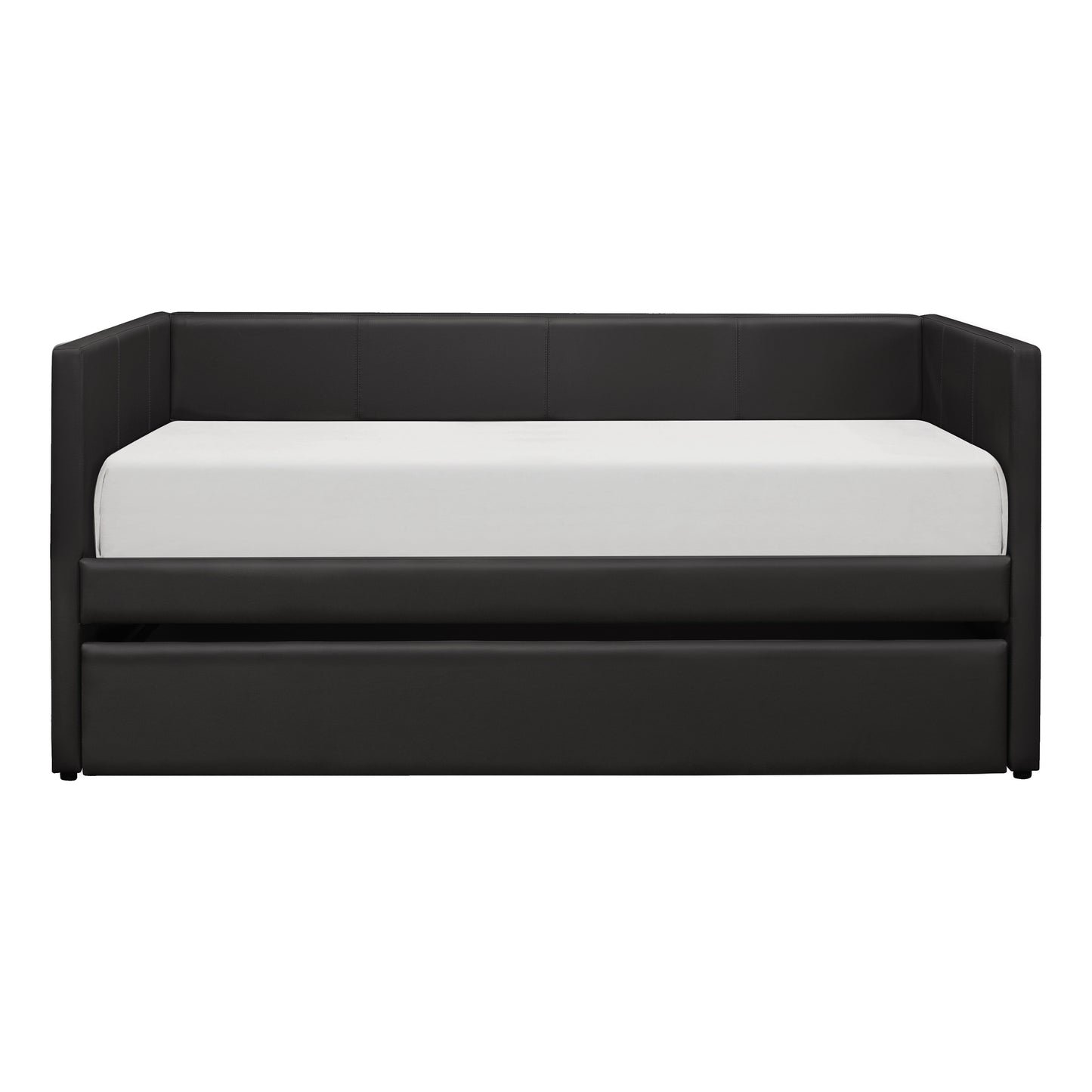 Homelegance Adra Daybed with Trundle Black Faux Leather 4949BK
