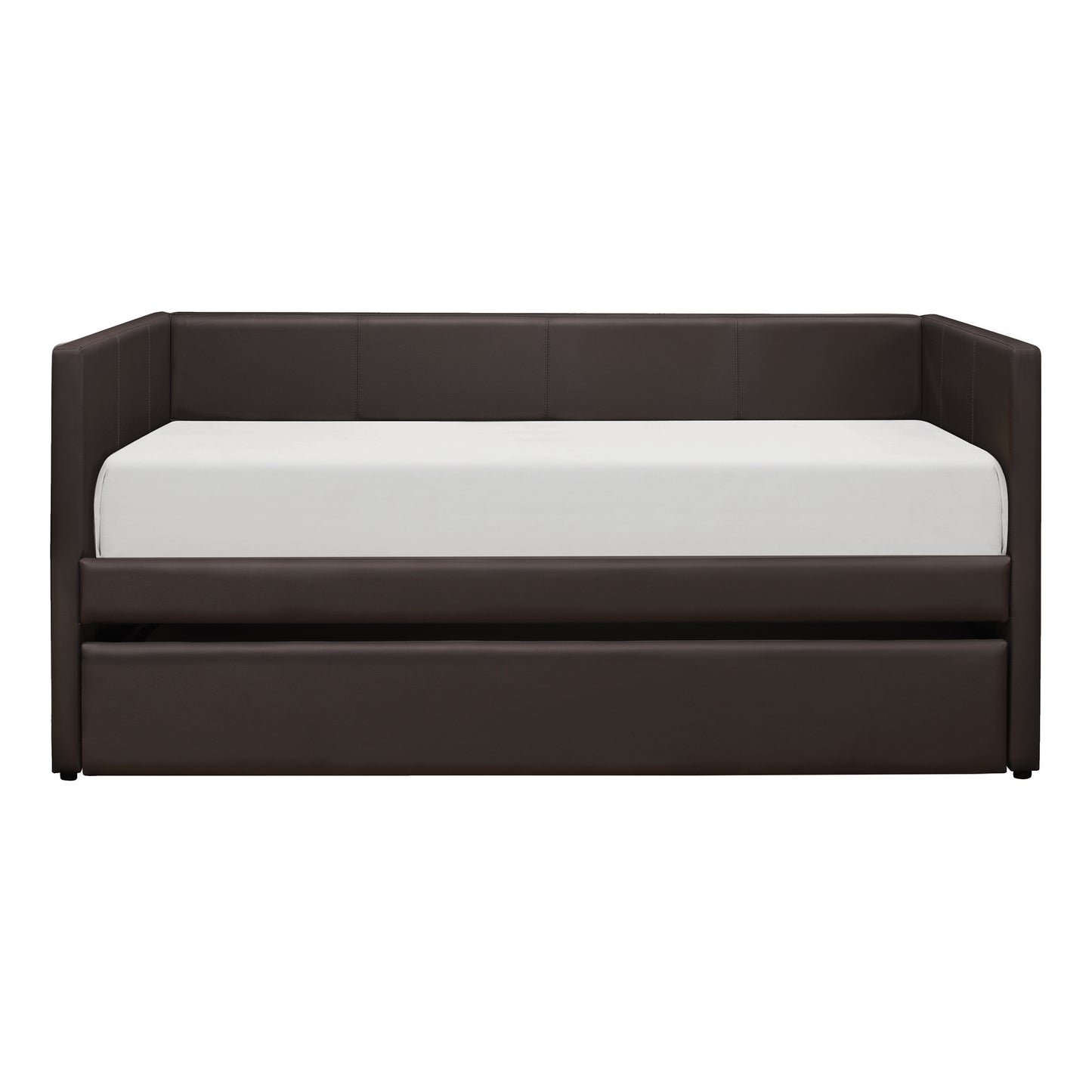 Homelegance Adra Daybed with Trundle Dark Brown Faux Leather 4949DBR
