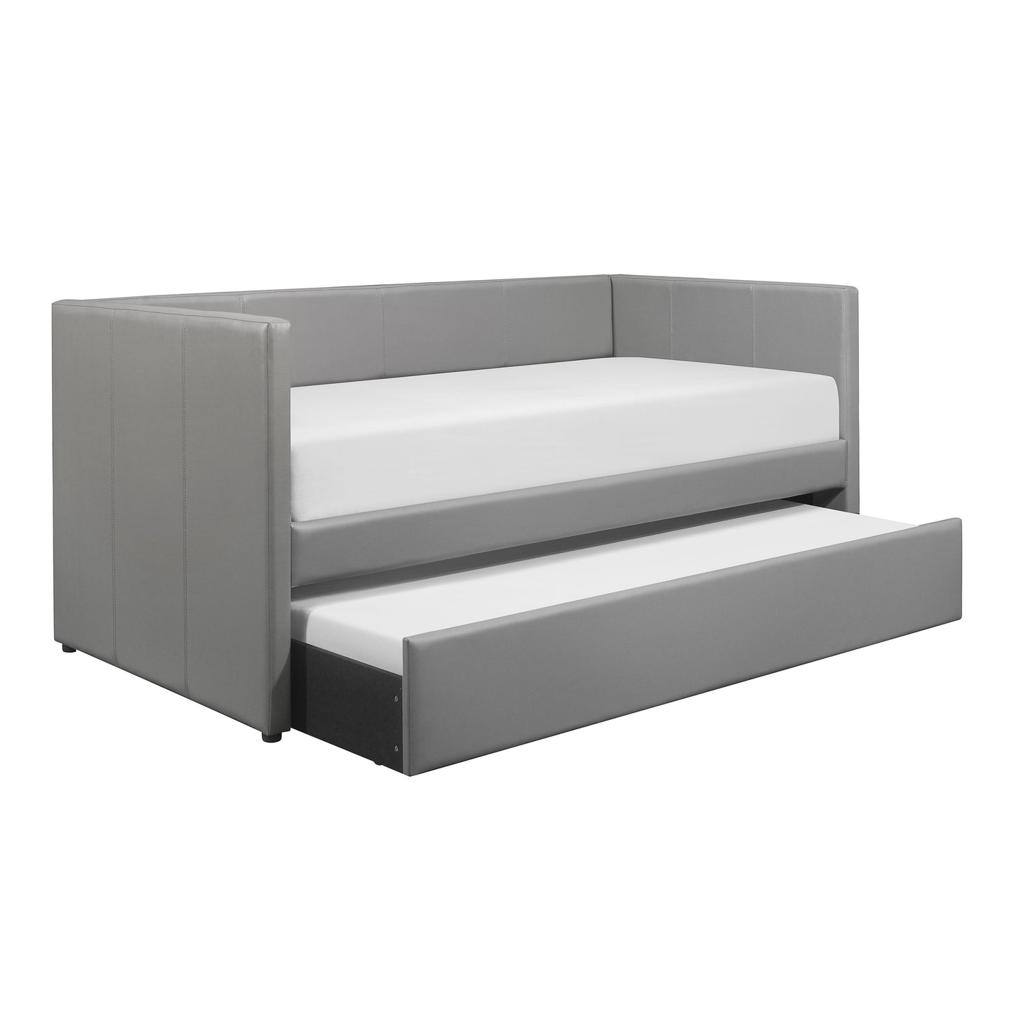 Homelegance Adra Daybed with Trundle Gray Faux Leather 4949GY