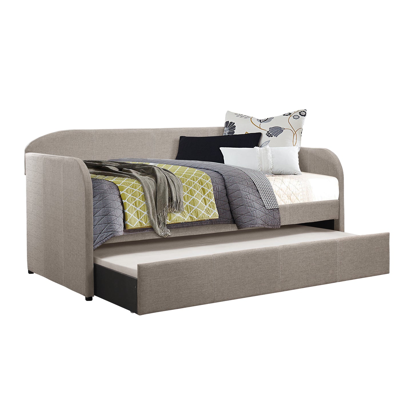 Homelegance Roland Daybed with Trundle Gray Fabric 4950GY