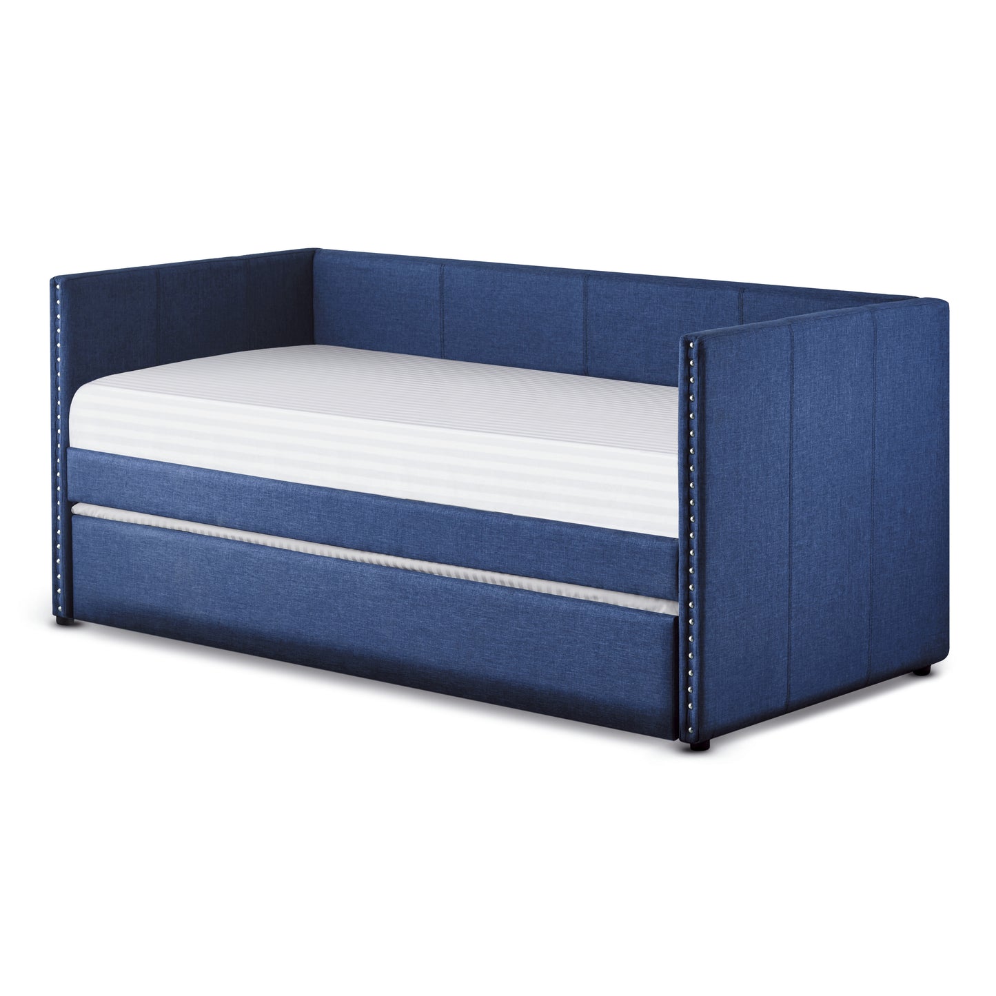 Homelegance Therese Daybed with Trundle Blue Fabric 4969BU