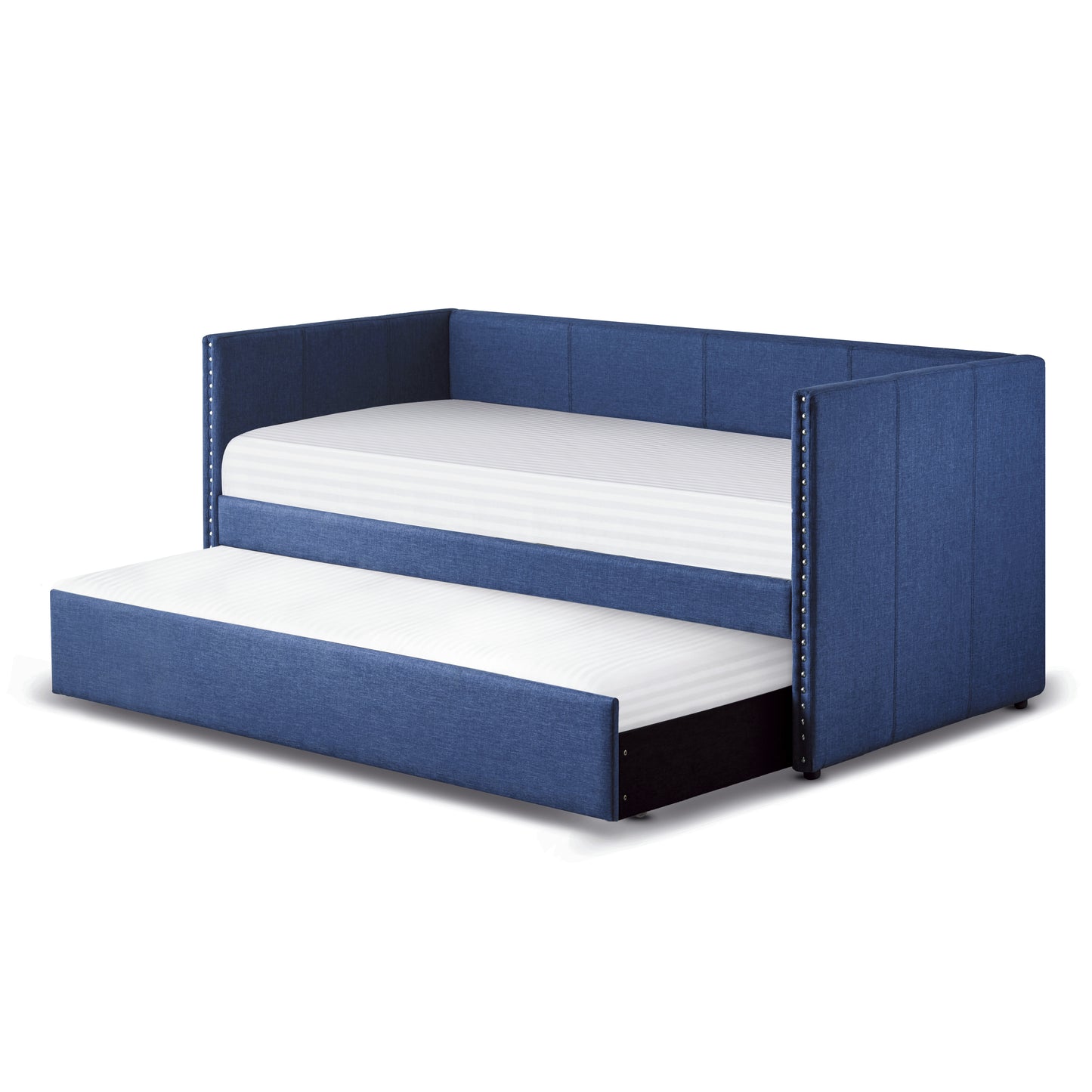 Homelegance Therese Daybed with Trundle Blue Fabric 4969BU