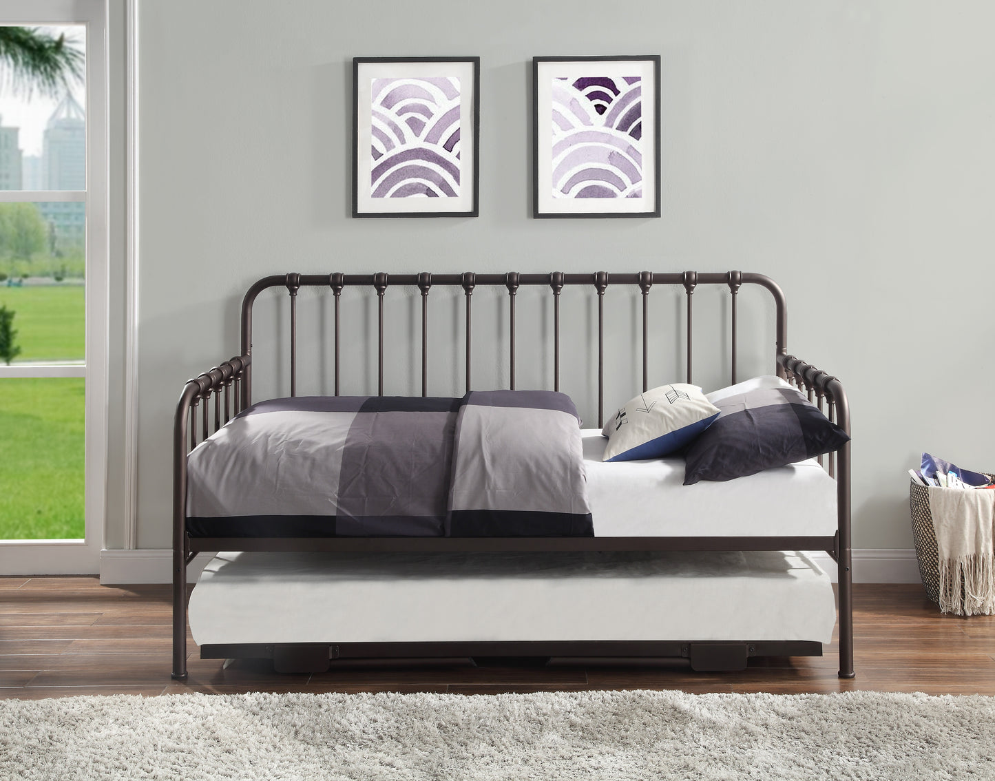 Homelegance Constance Daybed with Lift-up Trundle Dark Bronze 4983DZ-NT