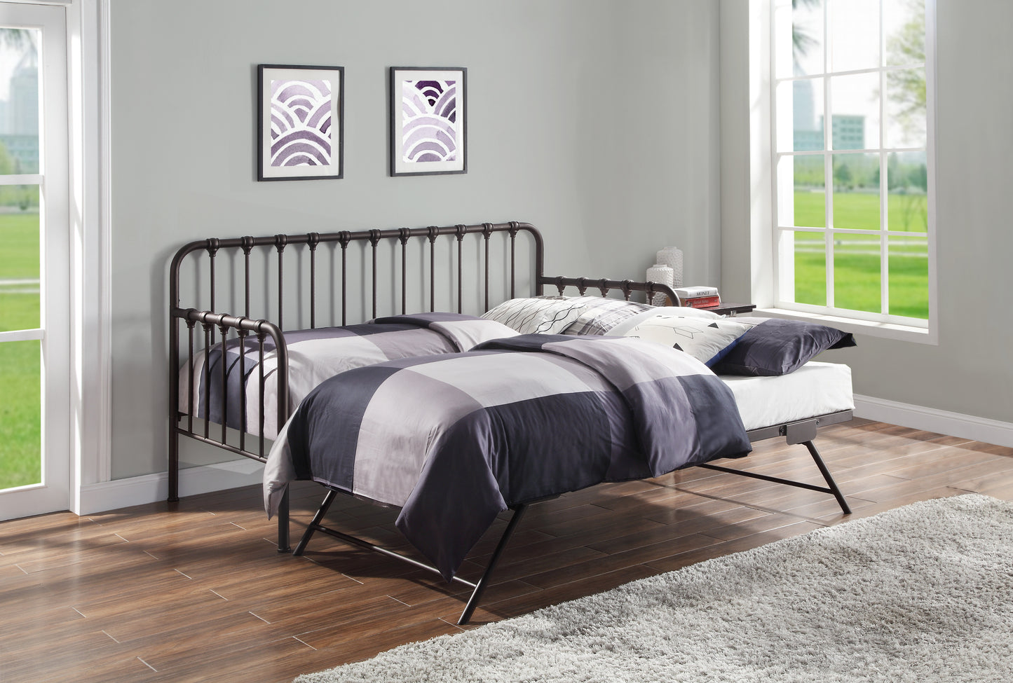 Homelegance Constance Daybed with Lift-up Trundle Dark Bronze 4983DZ-NT