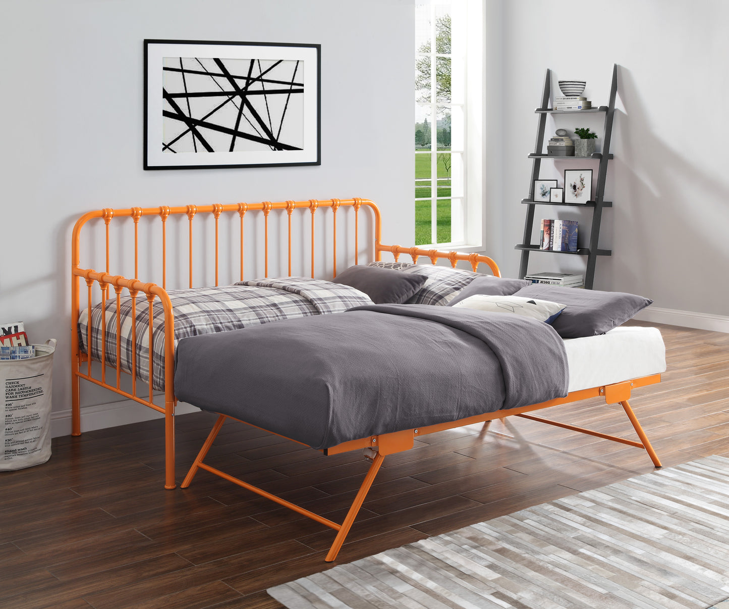 Homelegance Daybed with Lift-up Trundle in Vibrant Orange 4983RN-NT
