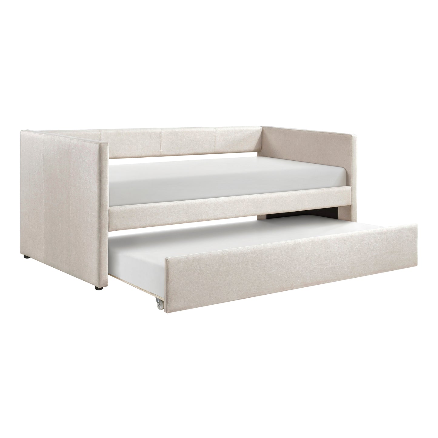 Homelegance Trudy Daybed with Trundle Beige Upholstery 4987BE