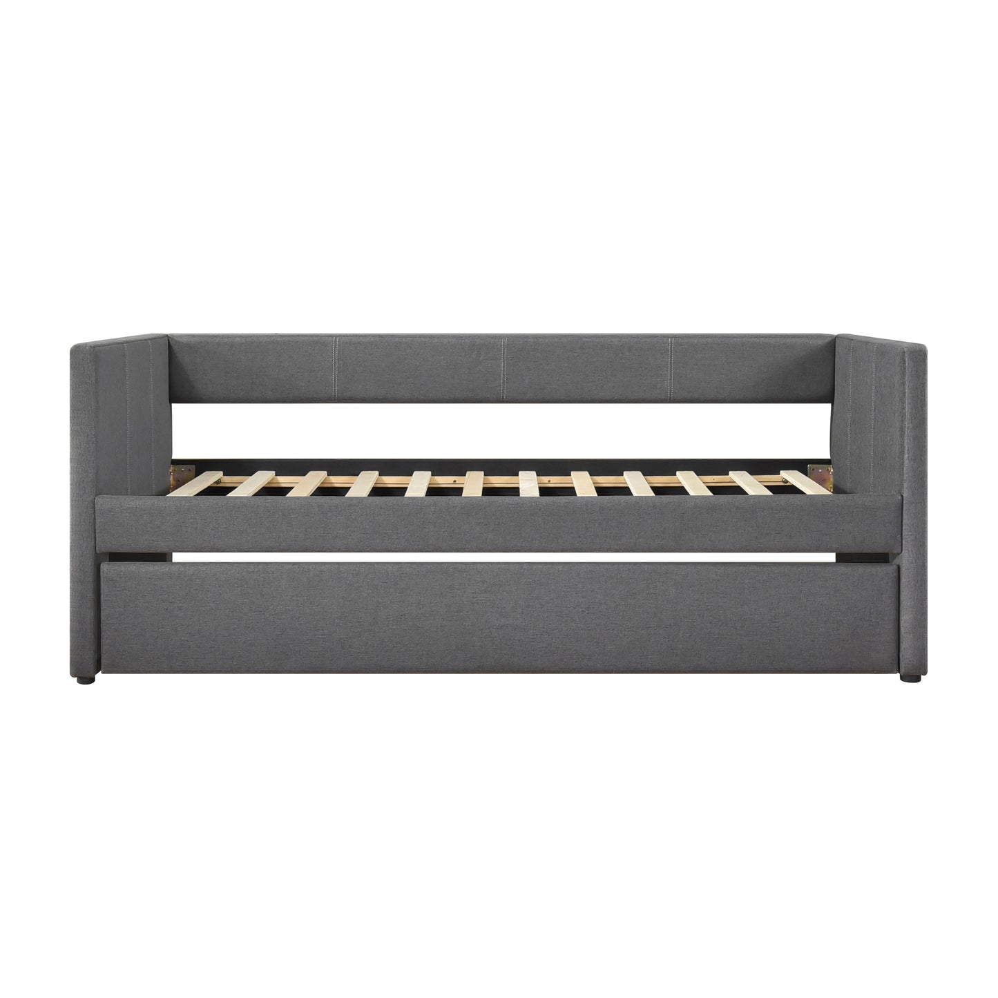 Homelegance Trudy Daybed with Trundle Dark Gray Upholstery 4987DG